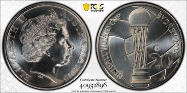 2015-S 20C Netball World Cup Counterstamp MS67