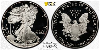 1987-S $1 Silver Eagle PR69DCAM