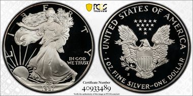 1987-S $1 Silver Eagle PR69DCAM