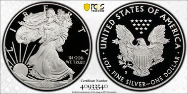 2020-S $1 Silver Eagle First Strike PR70DCAM