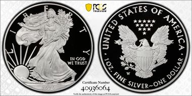 2020-W  $1 Silver Eagle PR70DCAM