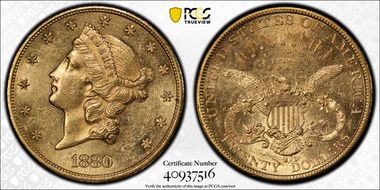 1880-S $20 MS61
