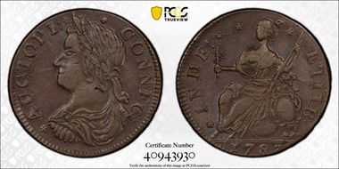 1787 CT 1/2P AUCTOPI, ETIIB, Miller 41-ii AU55BN