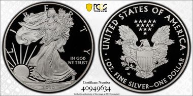 2010-W $1 Silver Eagle PR70DCAM