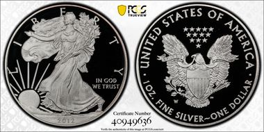 2012-W $1 Silver Eagle PR70DCAM