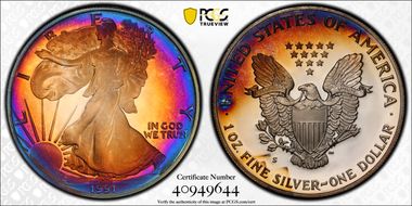 1991-S $1 Silver Eagle PR68DCAM