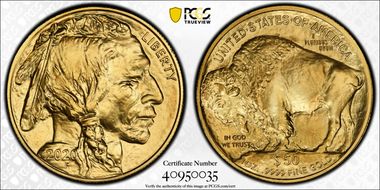 2020 $50 American Buffalo .9999 Fine Gold MS68