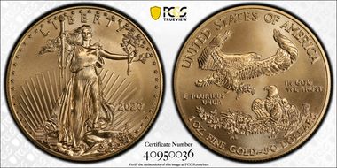 2020 $50 Gold Eagle MS69
