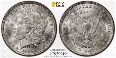 1889-O $1 VAM 6, Doubled Date MS65