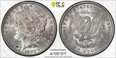 1883-O $1 VAM 4, O/O MS63