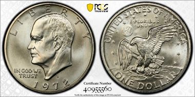 1972-S $1 Silver MS67
