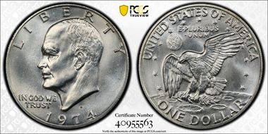 1974-S $1 Silver MS67