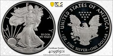 2020-W  $1 Silver Eagle PR69DCAM