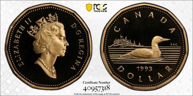 1993 $1 Loon PR69DCAM