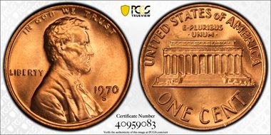 1970-S 1C Large Date MS67RD