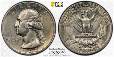 1943-D 25C AU53