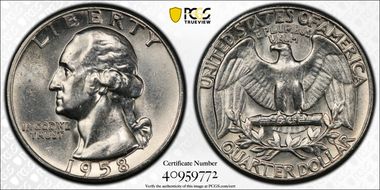 1958 25C Type B Reverse, FS-901 MS62