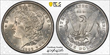 1896 $1 VAM 4, Doubled Stars MS65