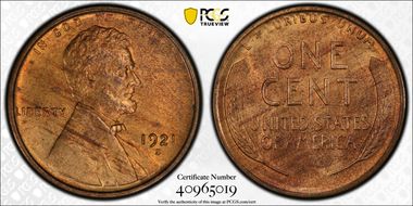 1921-S 1C MS64RB