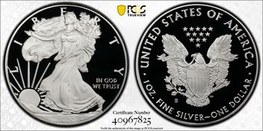 2020-S $1 Silver Eagle First Strike PR70DCAM