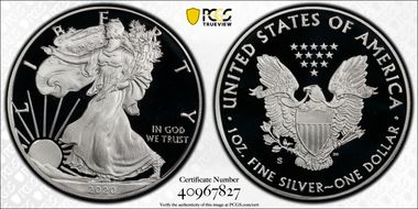 2020-S $1 Silver Eagle First Strike PR69DCAM