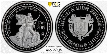 2019-Mo Medal Ignacio Allende 250th Ann Silver PR68DCAM