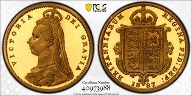 1887 1/2 Sov S-3869 WR-362 Jubilee Head PR66DCAM