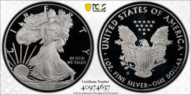 2020-S $1 Silver Eagle First Strike PR70DCAM