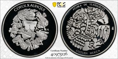 (2019)-Mo Medal Aguila de Tlatelolco Coyolxauhqui Ag PR68DCAM