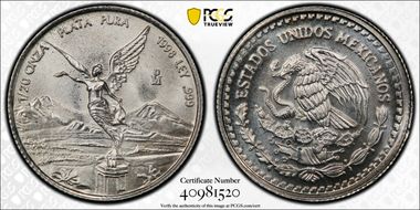 1998-Mo 1/20 oz Libertad Ag MS68