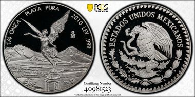 2010-Mo 1/4 oz Libertad Ag PR69DCAM