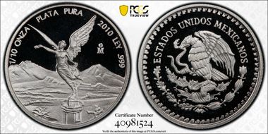 2010-Mo 1/10 oz Libertad Ag PR69DCAM