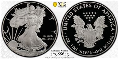 2020-S $1 Silver Eagle First Strike PR69DCAM