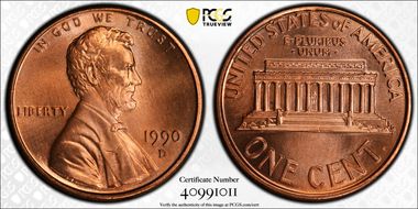 1990-D 1C MS66RD