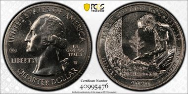 2020-W 25C Marsh-Billings-Rockefeller NP V75 Early Find MS65+