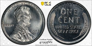 1943-S 1C MS67+