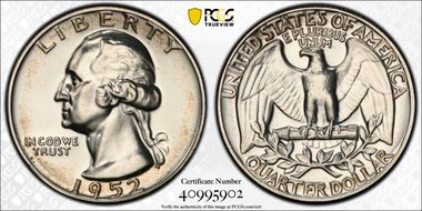 1952 25C PR67