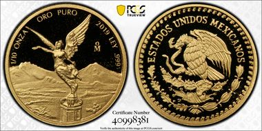 2019-Mo 1/10 oz Libertad Au PR70DCAM