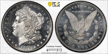 1878-S $1 MS65+ PL