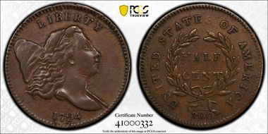 1794 1/2C C-2b Lg Edge Letters XF45BN