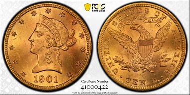 1901 $10 MS65