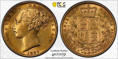 1883-M Sov S-3854A Shield AU58