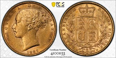 1882-M Sov S-3854A Shield AU58