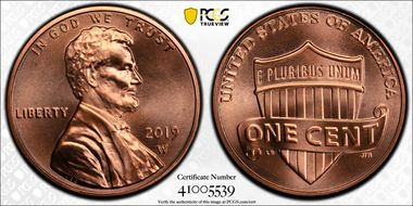 2019-W 1C Shield  MS68+ RD