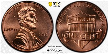 2018 1C Shield  MS67RD