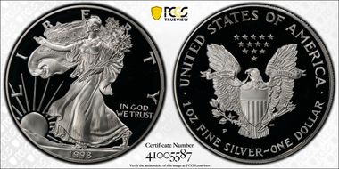 1998-P $1 Silver Eagle PR68DCAM