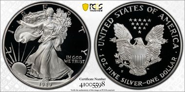 1989-S $1 Silver Eagle PR69DCAM