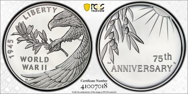 (2020) Medal End of World War II 75th Anniv. PR70DCAM