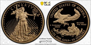 2016-W $10 Gold Eagle 30th Anniversary PR70DCAM