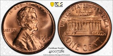 1964-D 1C MS66+ RD